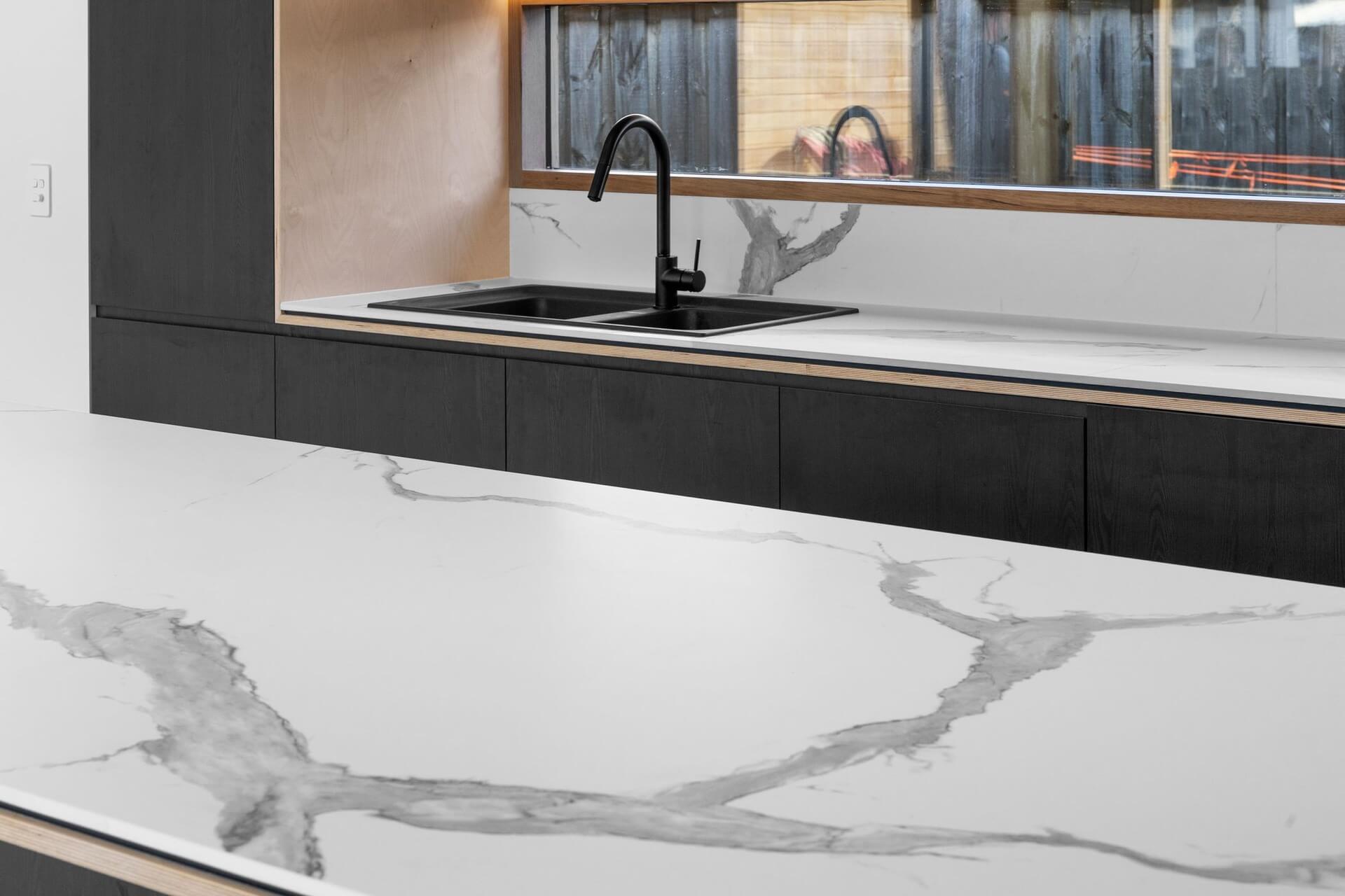 kitchen marble installation and design