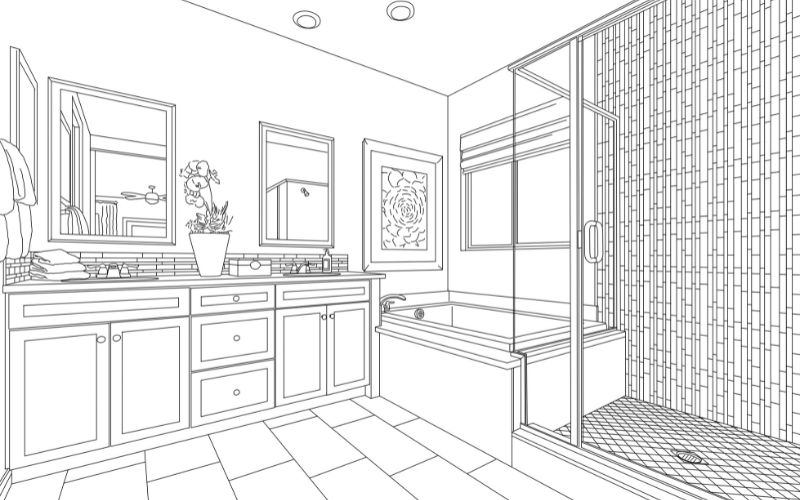 drawing of bathroom small house deisgn